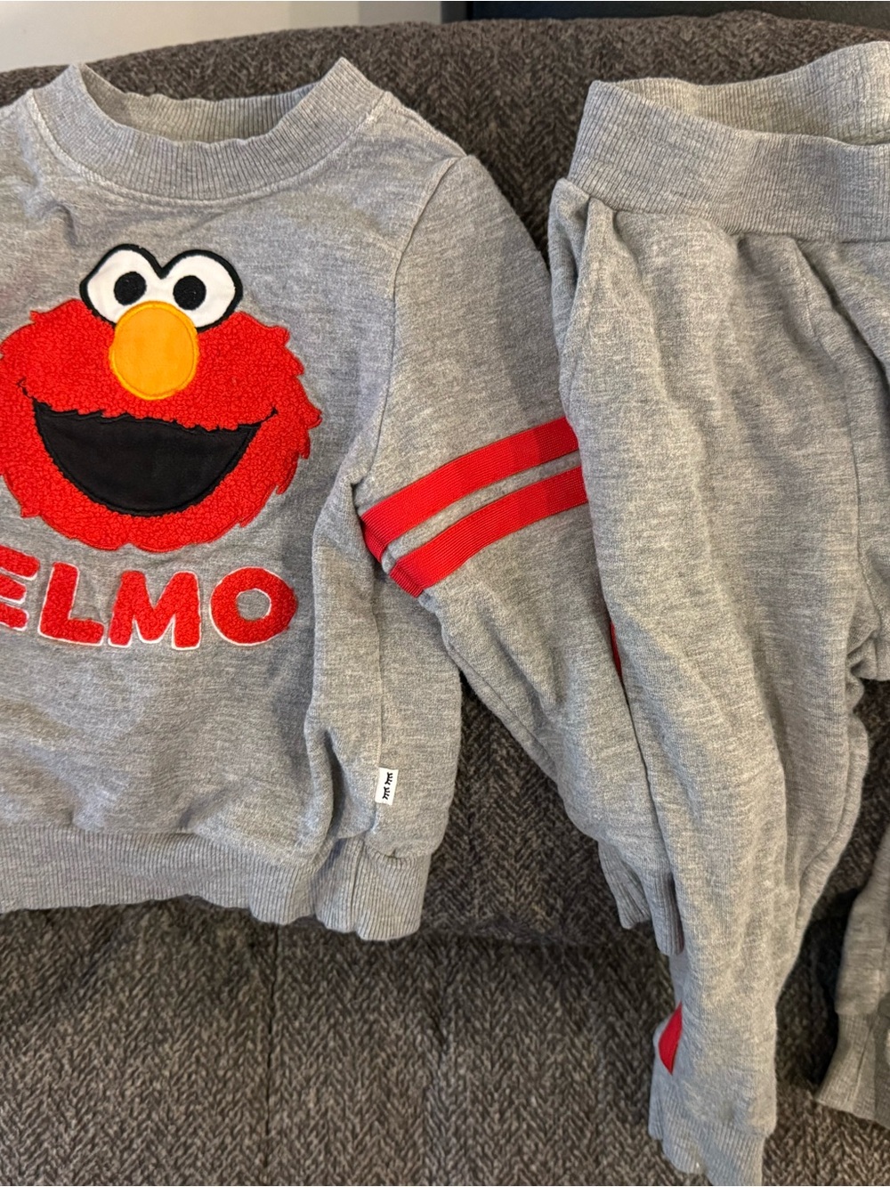 Little Sleepies Grey and Red Elmo Set